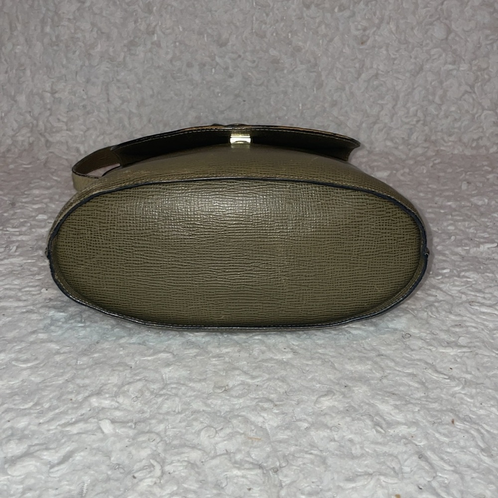 Fendi Vintage Italian Leather & Suede Flap Crossbody Shoulder Bag in Olive Green - Picture 9 of 17